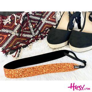 Hipsy Orange Adjustable & No Slip Wide Bling Glitter Hair Headband